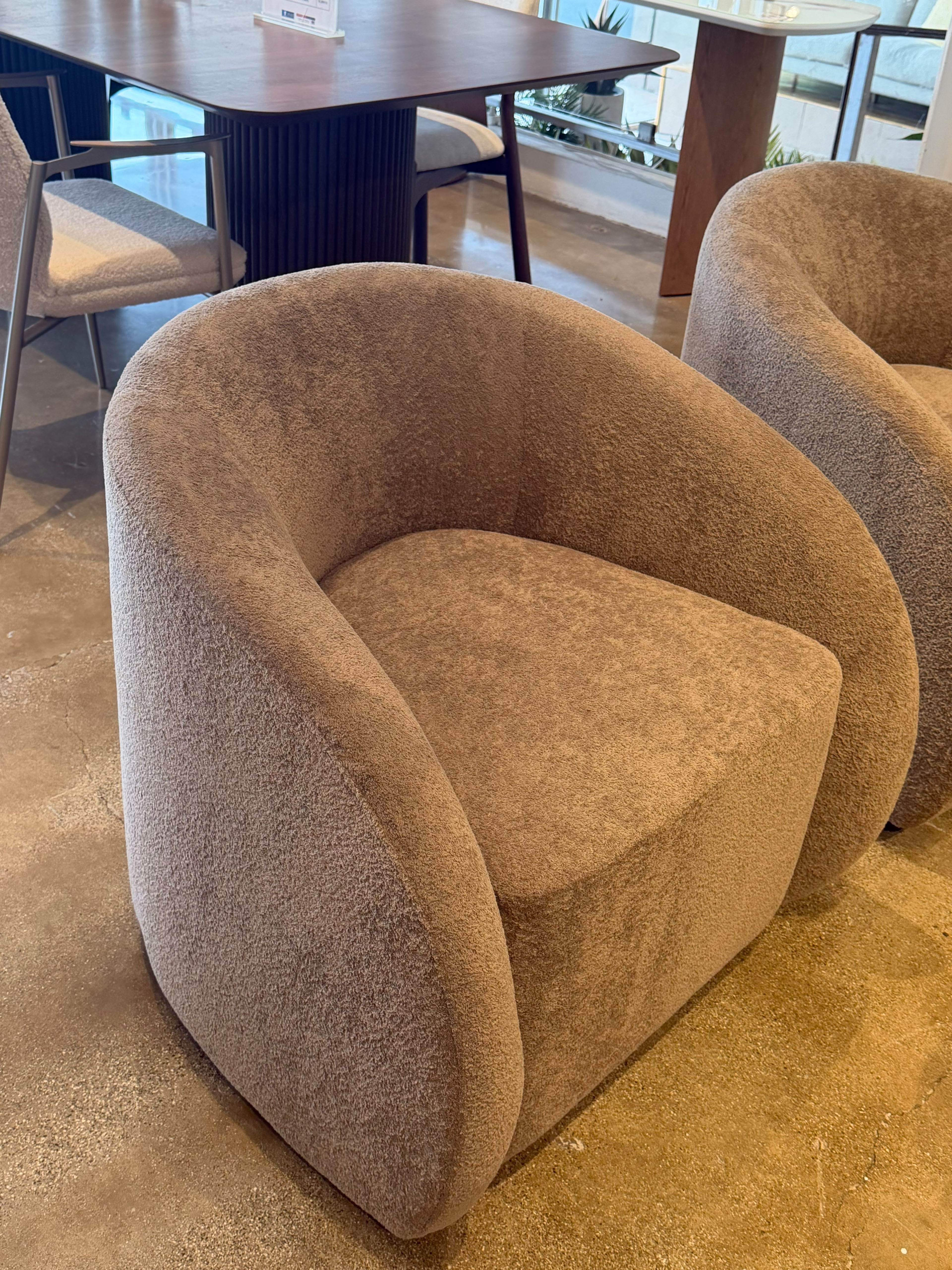 Swivel Lounge Chair Taupe Grey