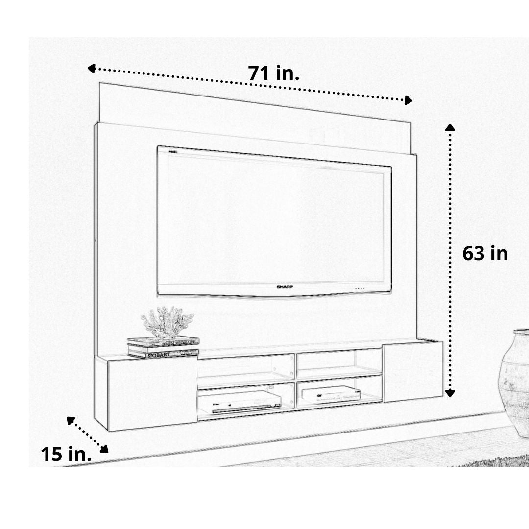 VORA Hanging TV Unit 1.8m (71") UV High Gloss White