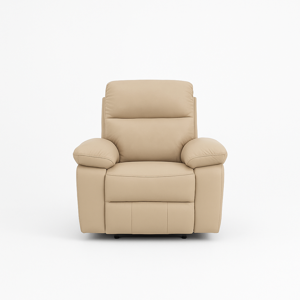 RONDA Power Recliner Chair Leather Taupe 10270