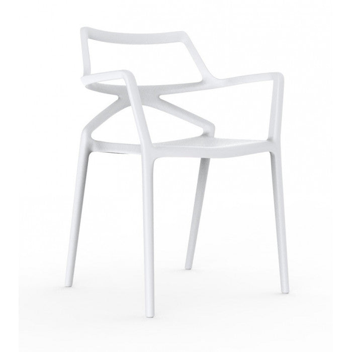 66026 DELTA CHAIR WITH ARMS 23 ¼"X19 ¾"X31 ½" WHITE