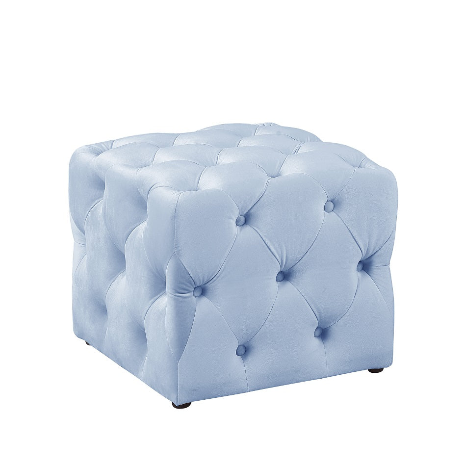 O-6288 Square Ottoman 18" x 18" x 16"Ht Blue Velvet