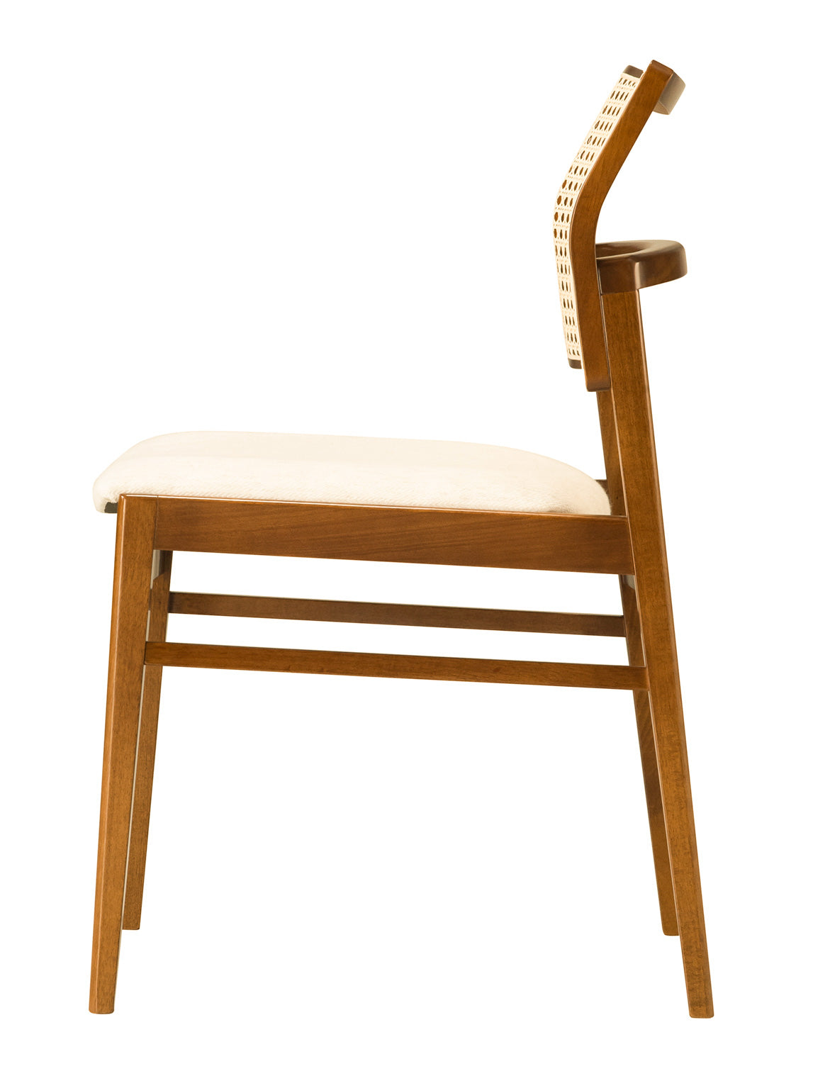 ZARA Dining Chair I-49 Fabric/Almendra Wood Finish/Mesh: Sand
