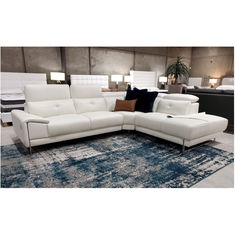 FD2905 - Leather 3-seater Sofa+Corner+Chaise (Right when Facing) - 44164