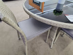 CORCEGA HT-005T Round Dining Table 47" + (4) 95002 Armless Chair Alm Frame/Mixed Grey