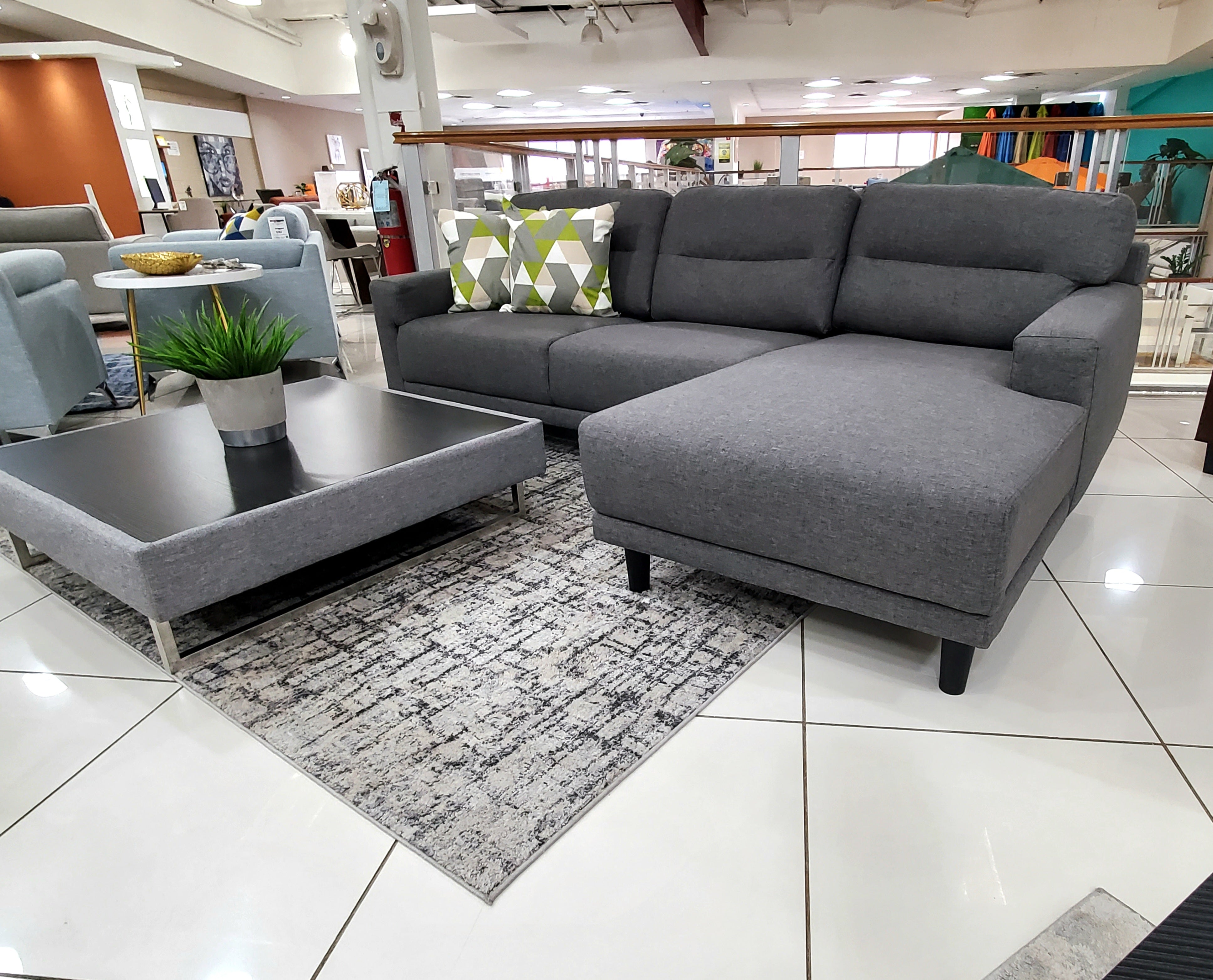 MB-2116 - 2-Seater Sofa+Right Chaise (When Facing) Grey - 47403