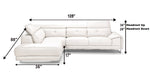 FD2905 - Leather 3-seater Sofa+Corner+Chaise (Left when Facing) - 44163