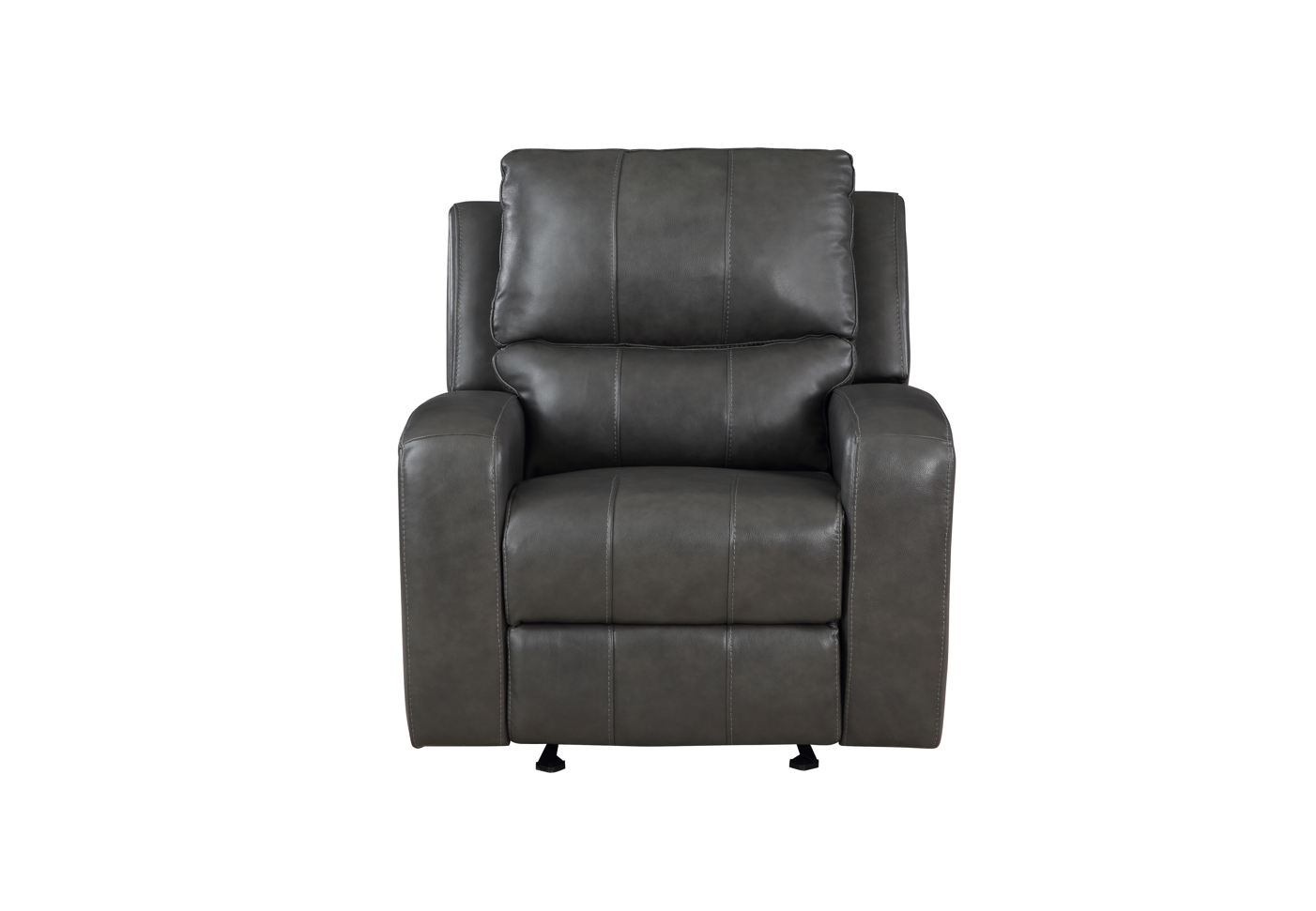 L1721 - LINTON Glider Recliner Dark Grey Leather- 46767