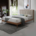 BBT-6946 - King Size Bed  - Light Beige Linen - 45020