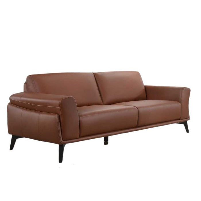 CUOMO - 3-Seater Leather Sofa - Terracota 45817