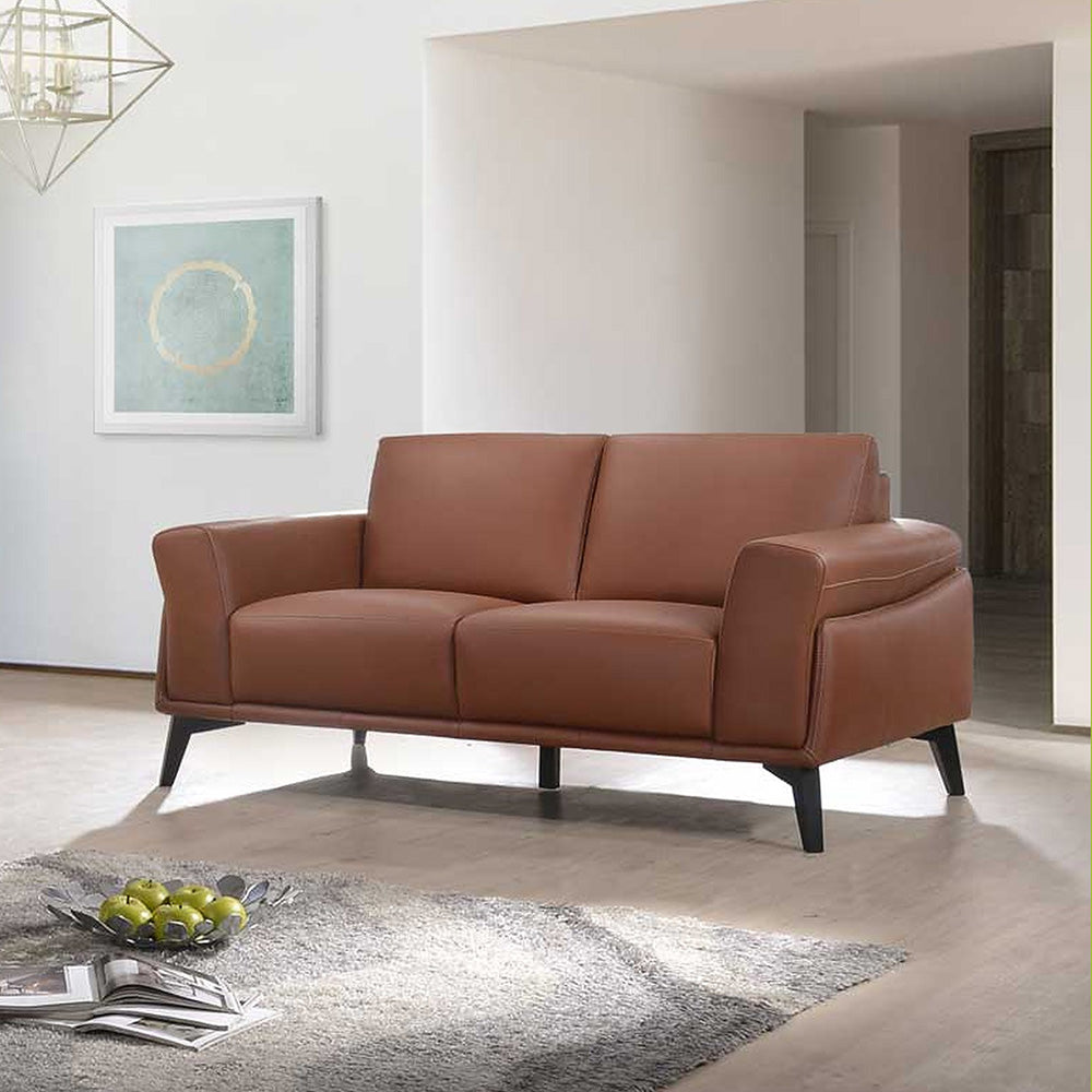 CUOMO - 2-seater Leather Sofa -Terracota  45818