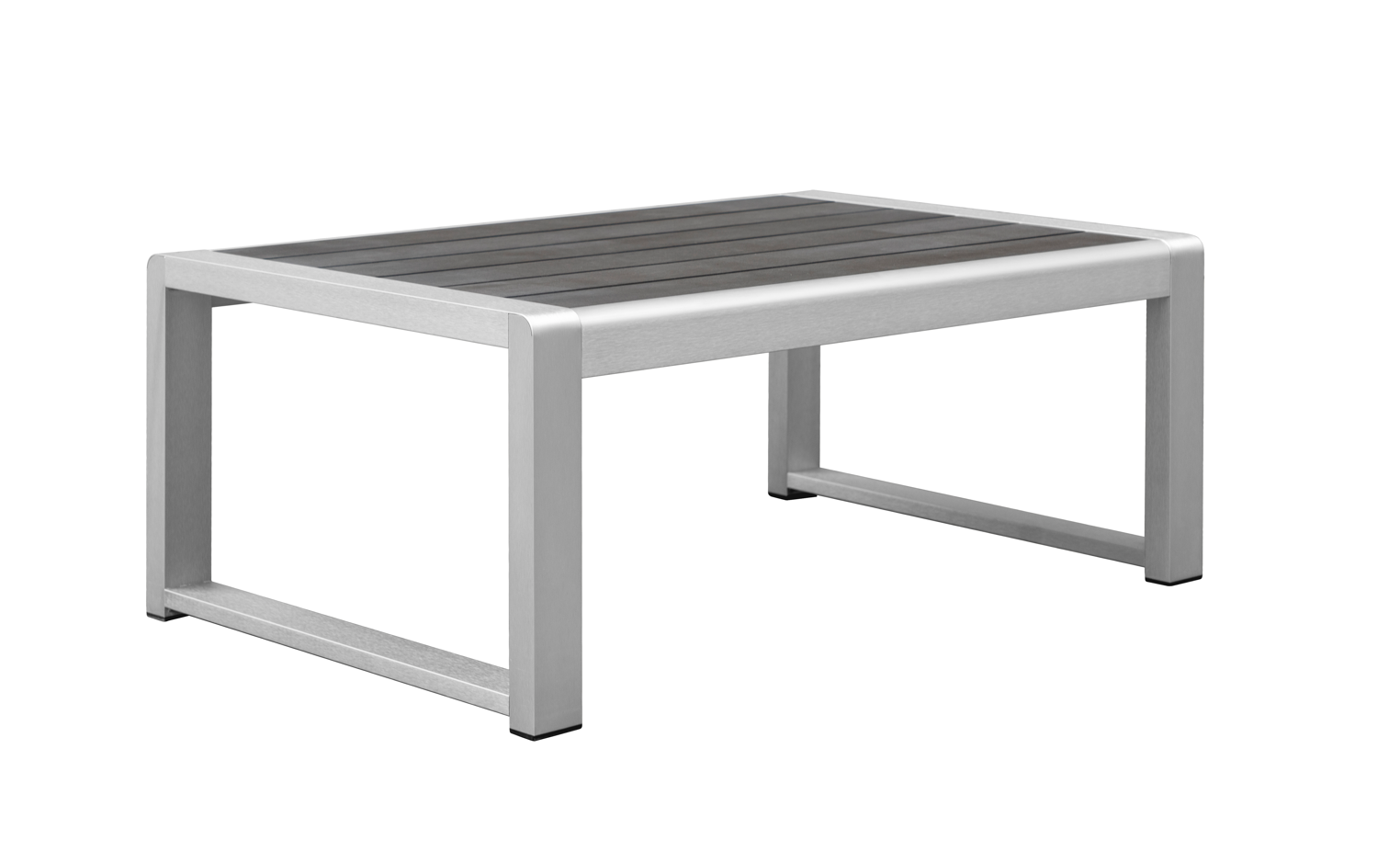 H078E-W - Crystal Coffee Table (Brushed Alu./Grey Polywood) - 41291