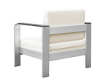 H078S1 - Crystal Lounge Chair (Brushed Alum/Grey Polywood/White Cushion) - 41289