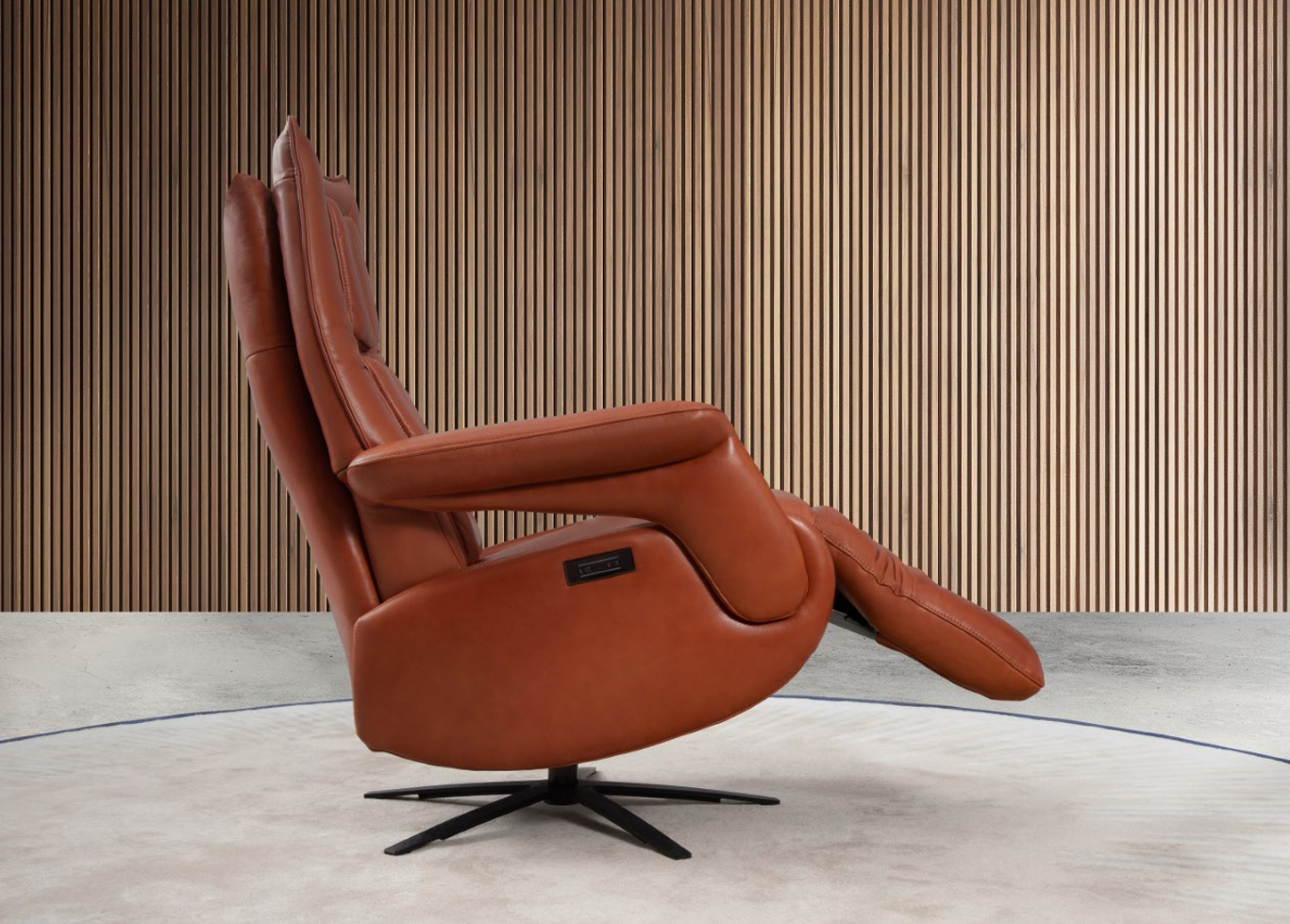 DM-B6005 - TV Recliner Chair (Cognac-Brown Full Leather) - 47458
