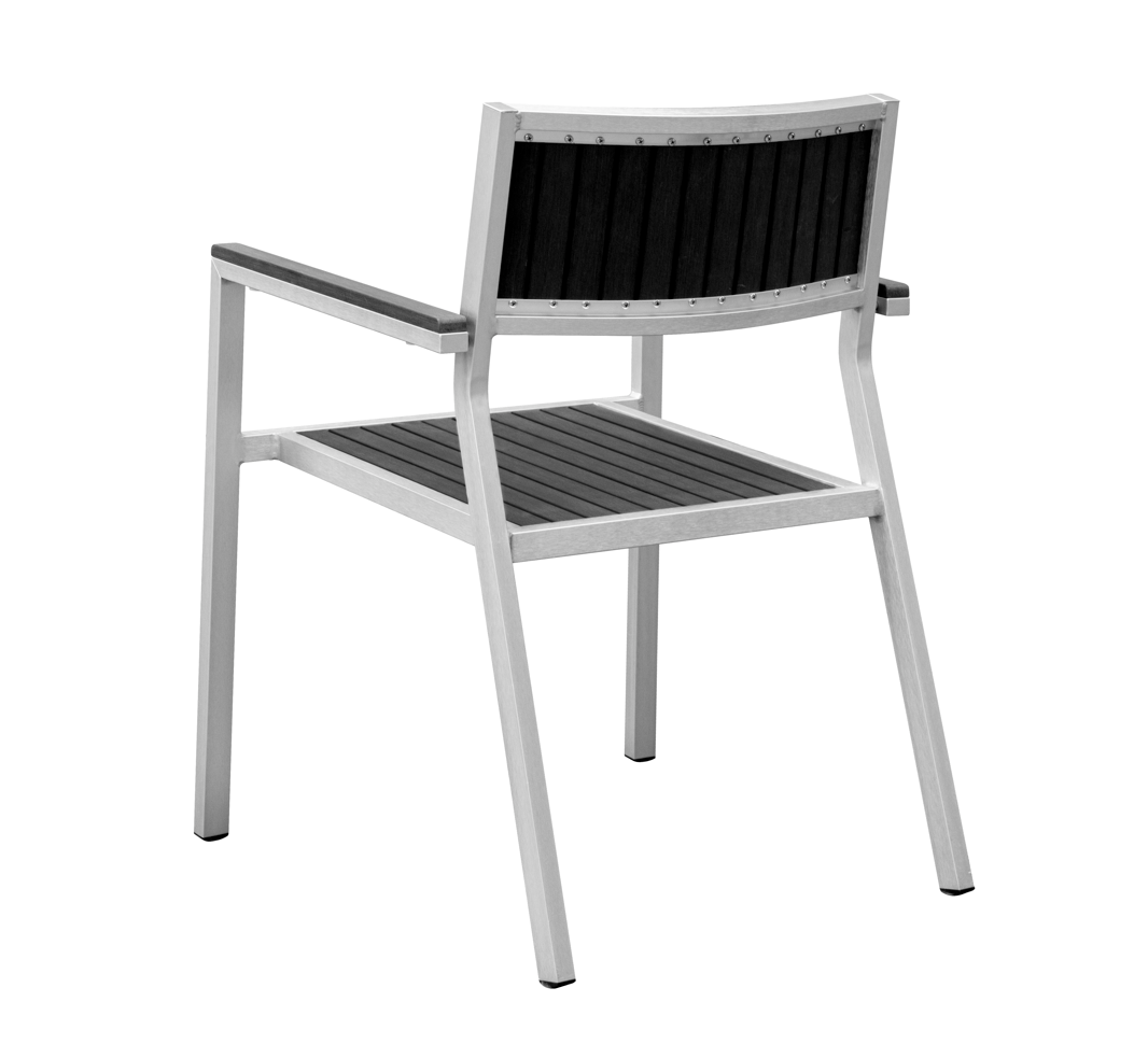 BC209F - Elegance Arm Chair (Brushed Alu/Grey Polywood) - 44120