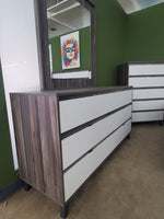ZZ533 - OLMO Queen Bed+Dresser+Mirror+Nighstand White Tebas