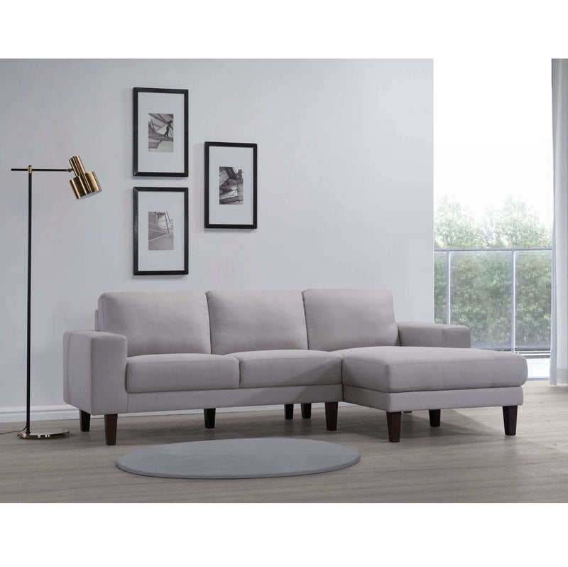 F4001 - Sofa+Right Chaise Grey Sun Fabric- 43933