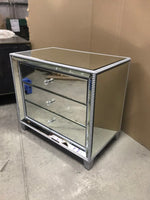 JS-20TEMP01 - Mirrored 3-Drawer Nightstand 24.8"W x 14.9"D x 22"H - 45420