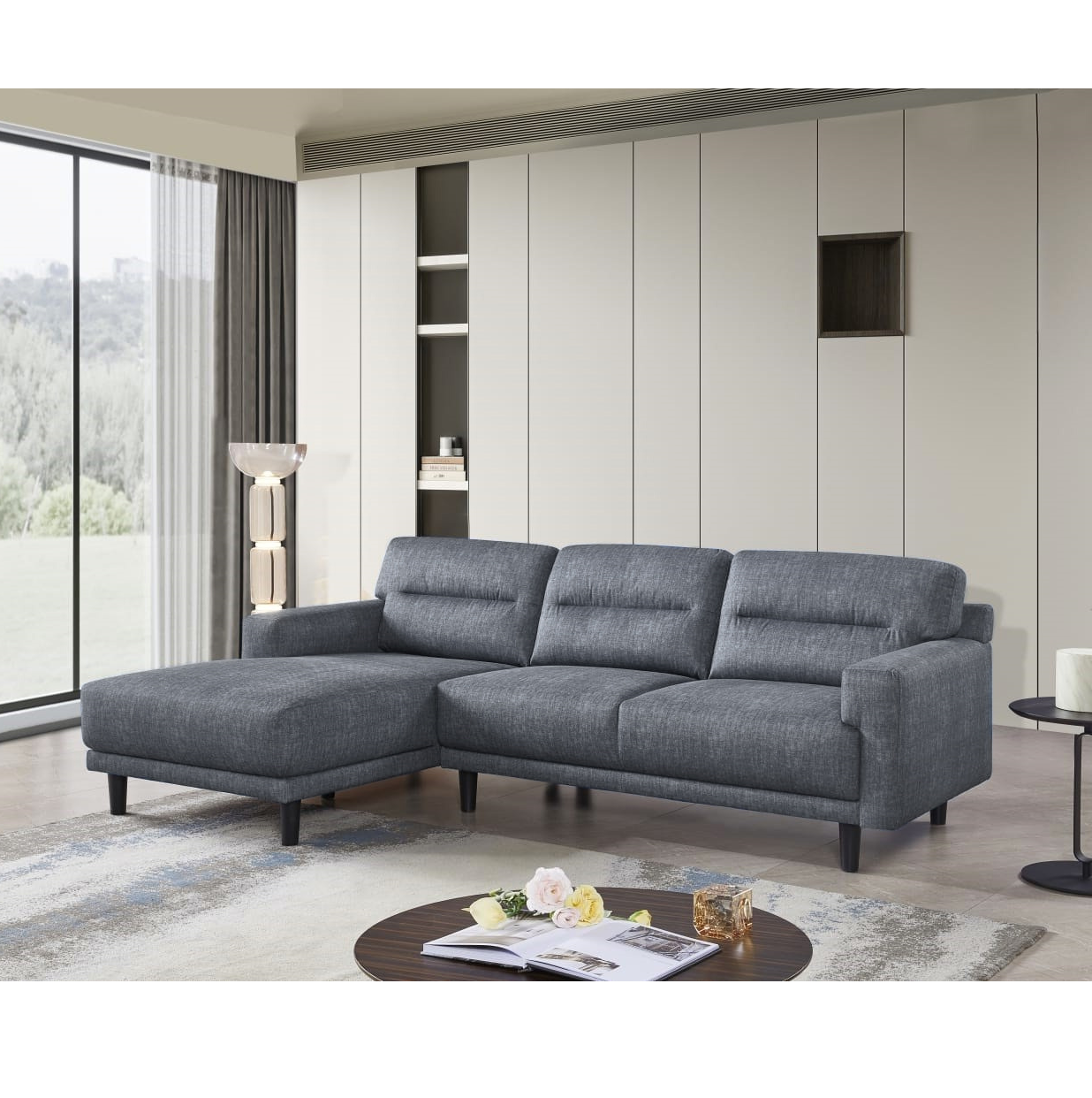 MB-2116 - 2-Seater Sofa+Left Chaise (When Facing) Grey - 47404