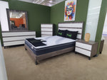 ZZ533 - OLMO Queen Bed+Dresser+Mirror+Nighstand White Tebas
