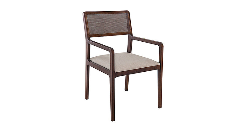 154082 - Sofia Lounge Chair (Castanho/Light Beige Fabric) - 47197