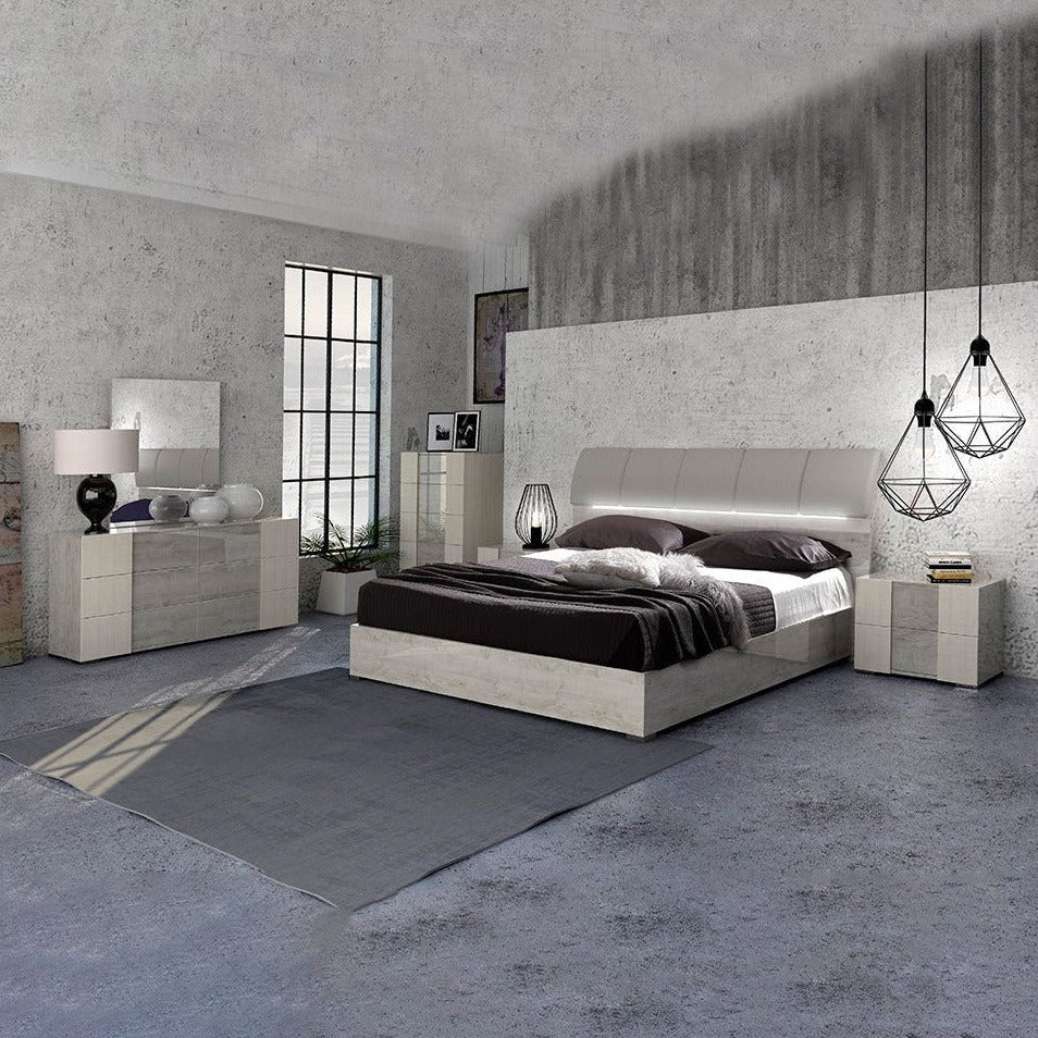 Fiorella - Queen Bed + Dresser + Mirror + Nightstand