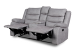 GRANADA - 2-Seater Sofa w/Console/Dual Recliner Ash Grey - 46771