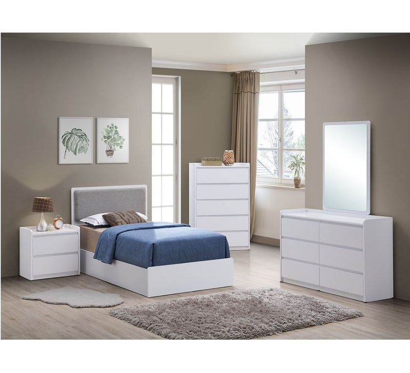 V11 - Twin Bed + Dresser + Mirror + Nightstand