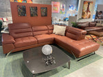 FD2813 - 3-seater Sofa+Right Chaise when Facing (Saddlebrown Leather Touch) - 47047