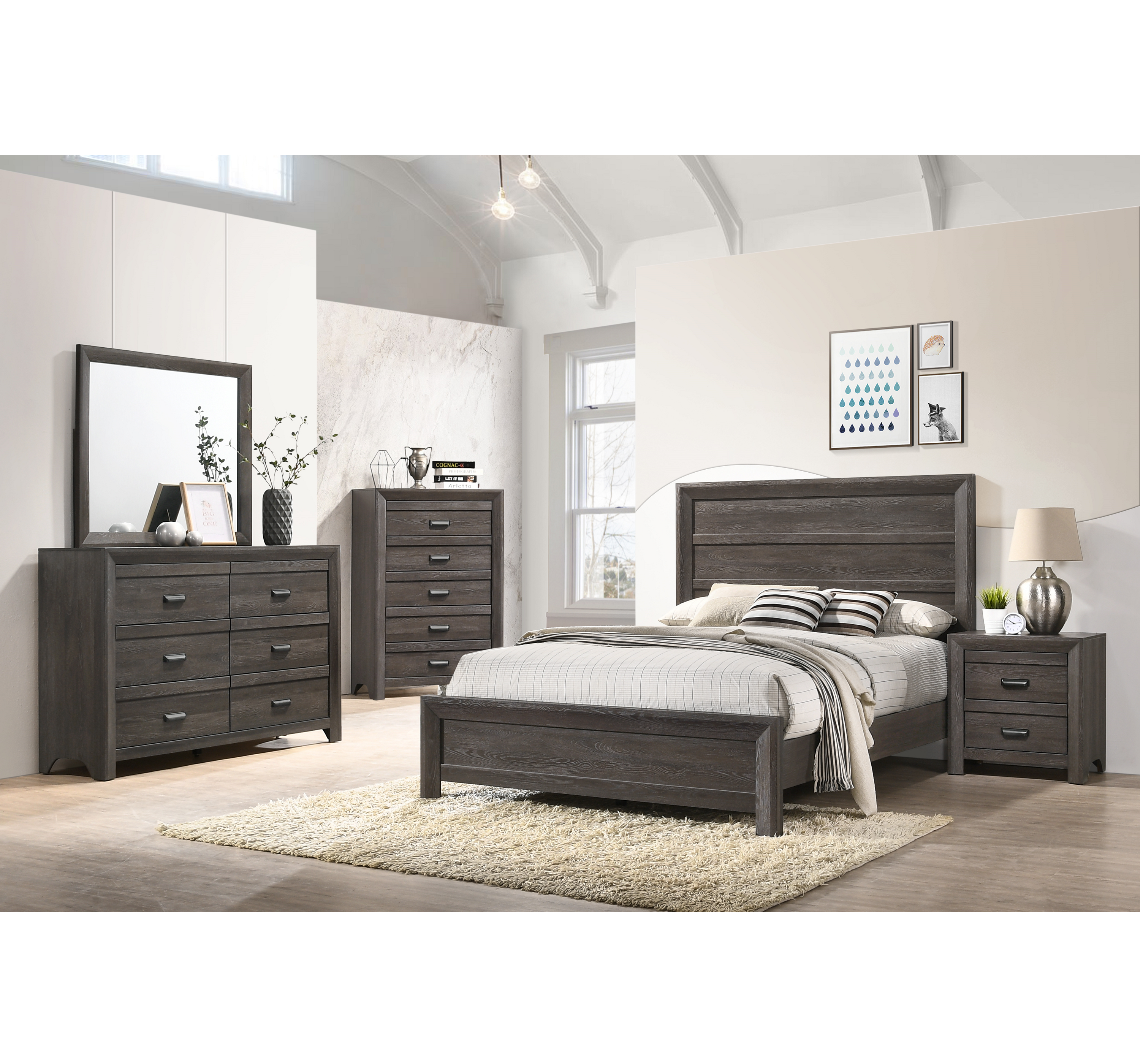 ADELAIDE - Queen Bed + Dresser + Mirror + Nightstand