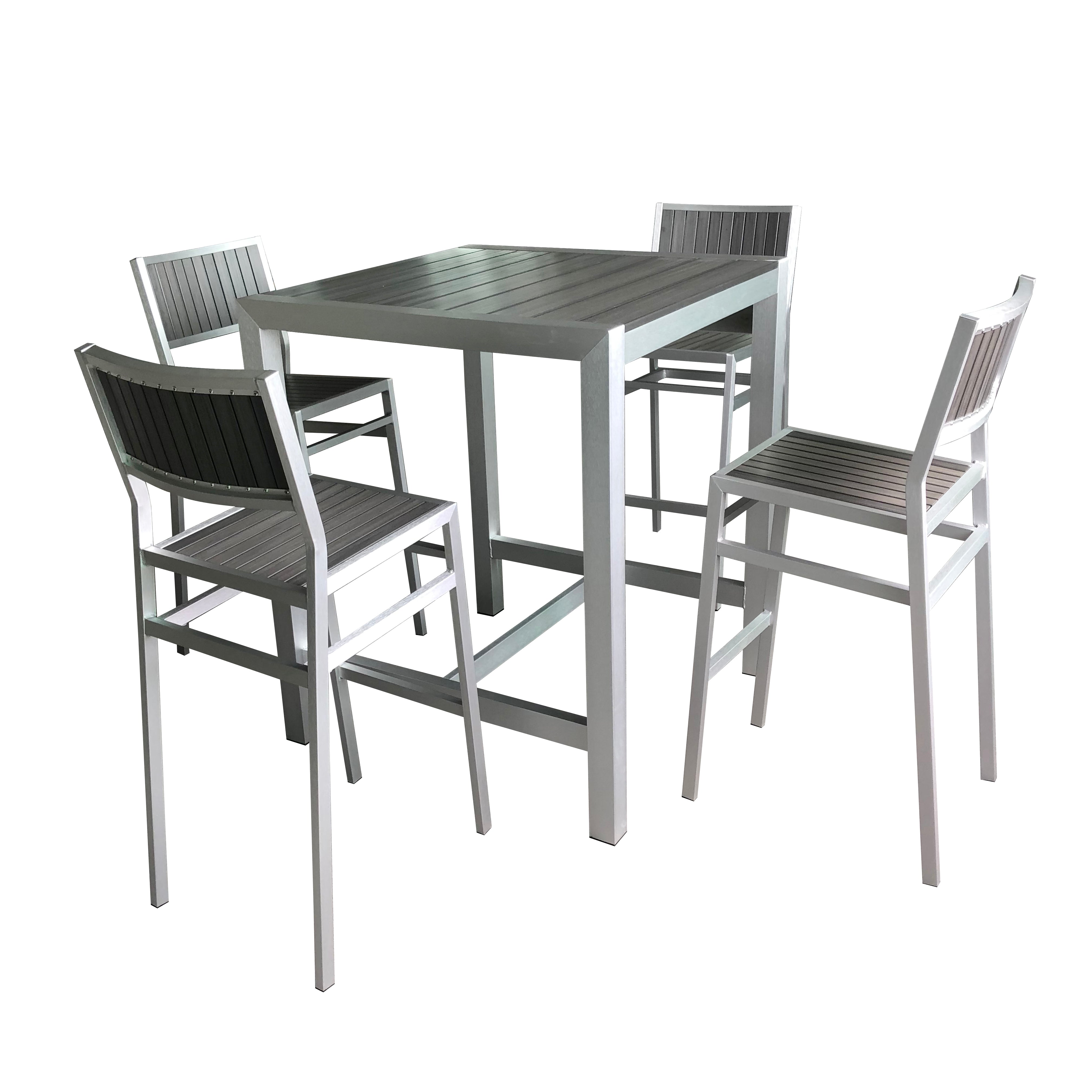 Crystal - Square Bar Table + (2) Elegance Barstool