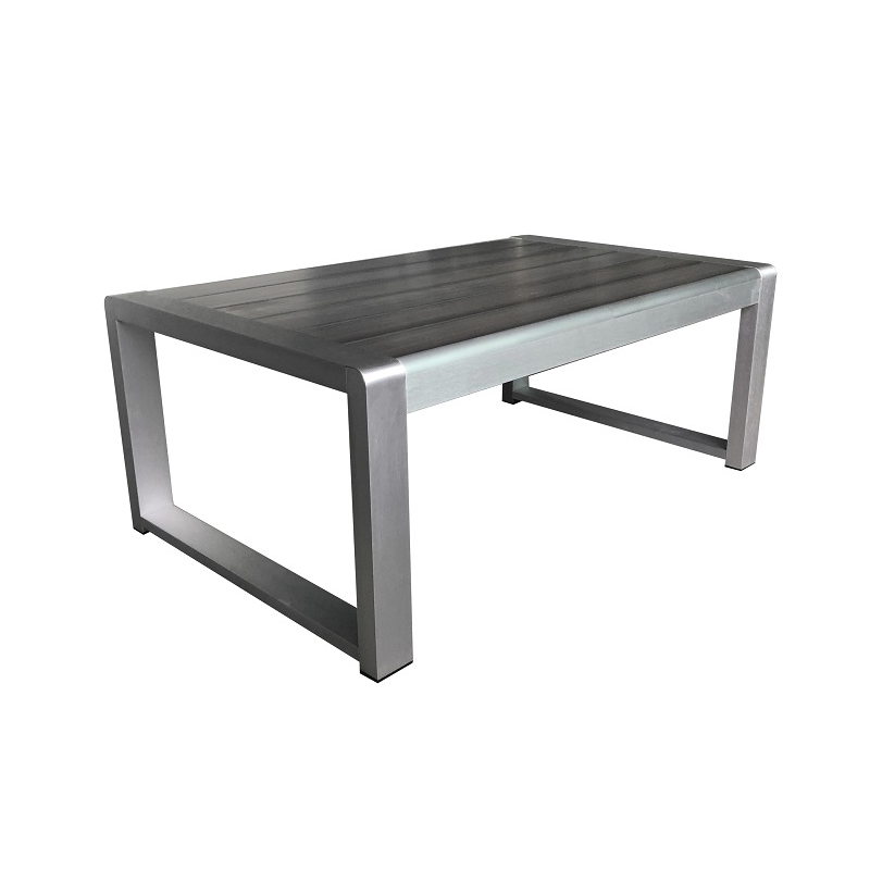 H078E-W - Crystal Coffee Table (Brushed Alu./Grey Polywood) - 41291