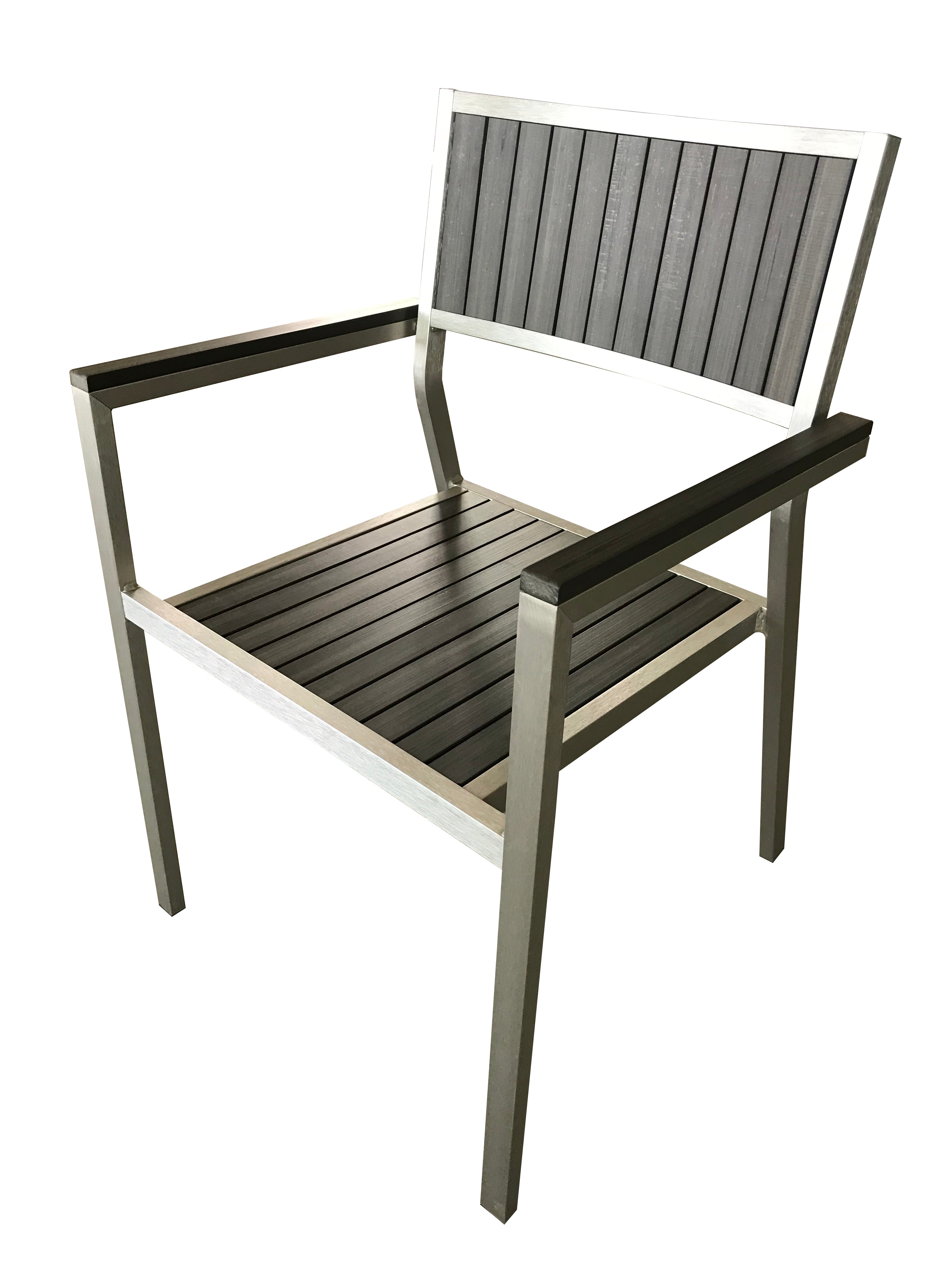 BC209F - Elegance Arm Chair (Brushed Alu/Grey Polywood) - 44120
