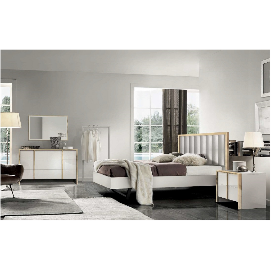 FIOCCO - King Bed + Dresser + Mirror + Nightstand – Ambiente Moderno