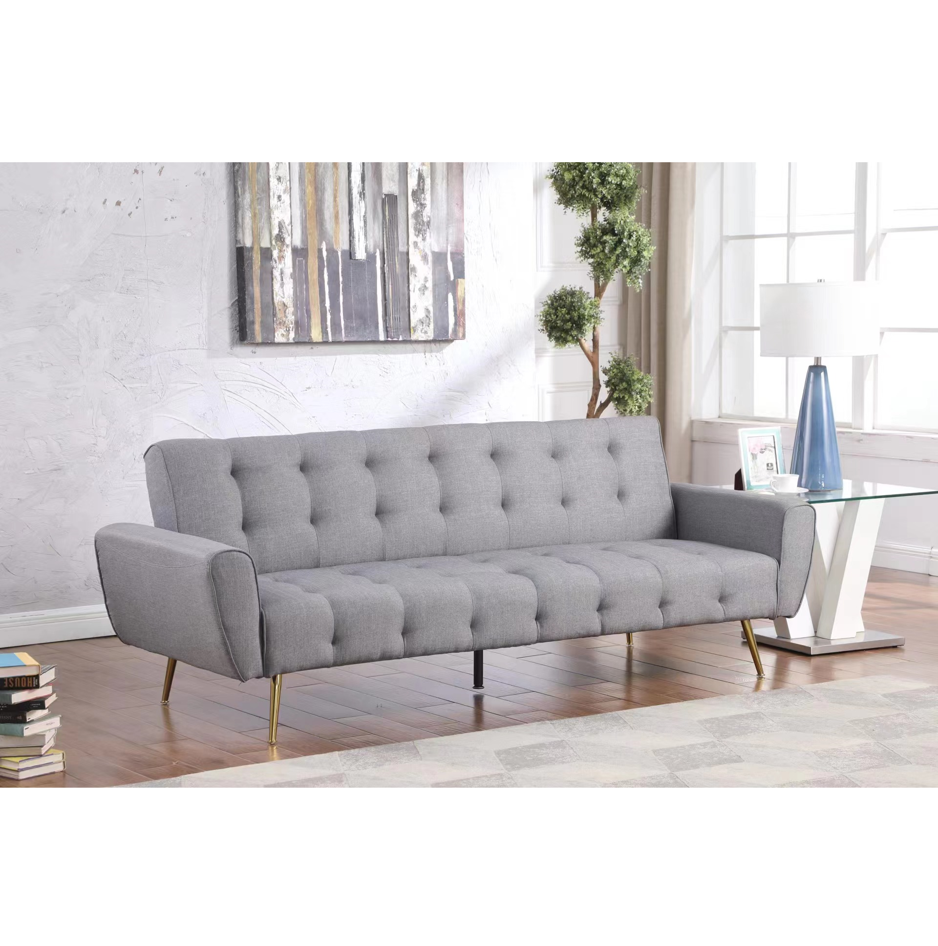 KIARA - Sofa Bed (Grey Linen) - 47513