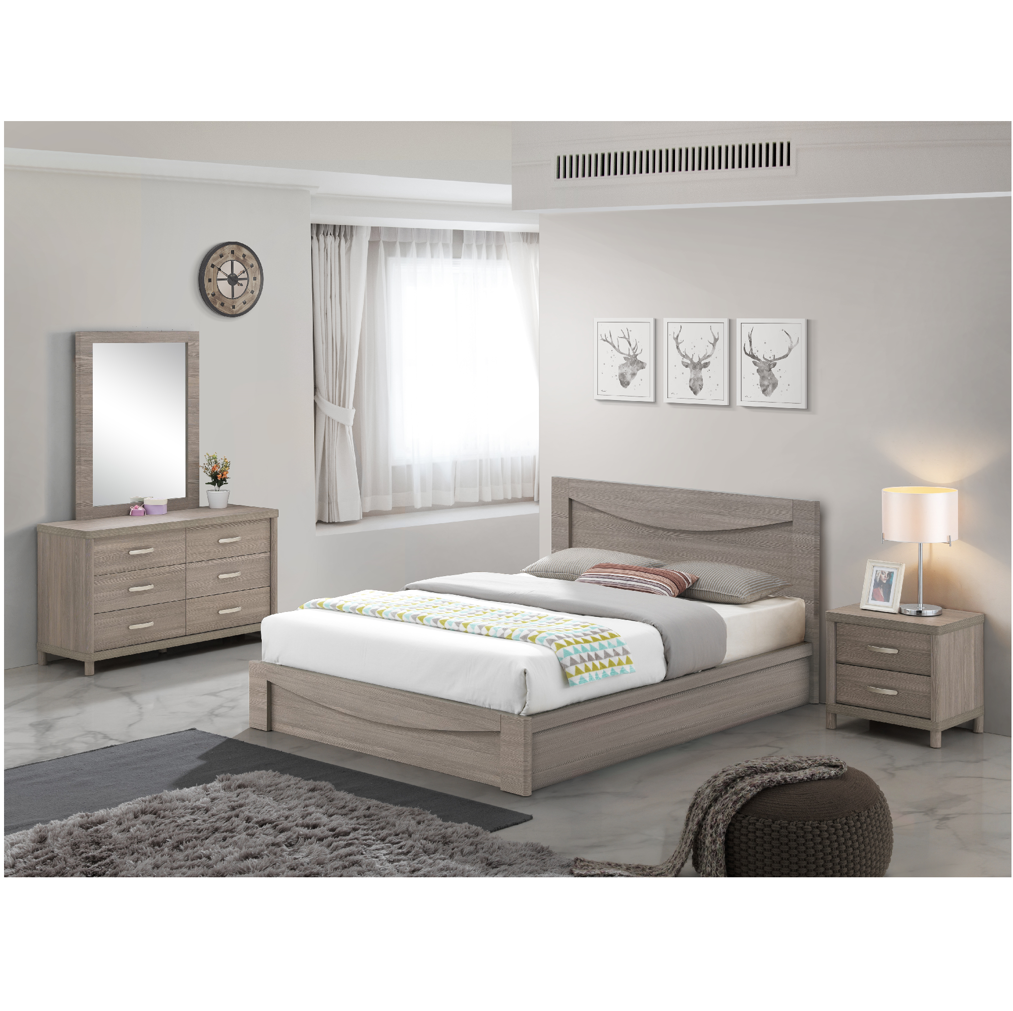 V5 Full Bed + Dresser + Mirror